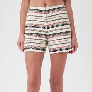 Katherine Barclay Montreal textured Shorts boho-style tapestry print blue red 10